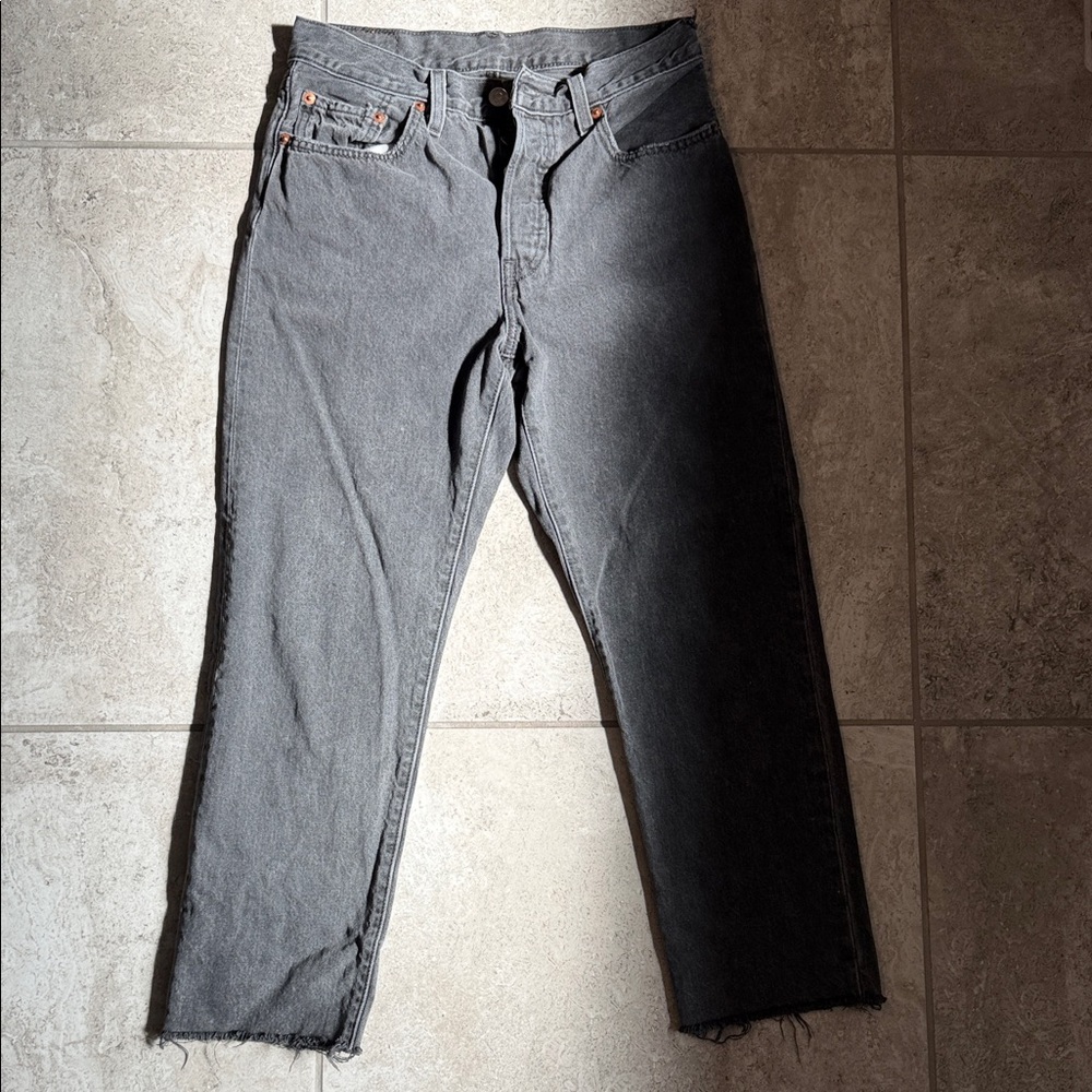Women's Gray Straight Jeans